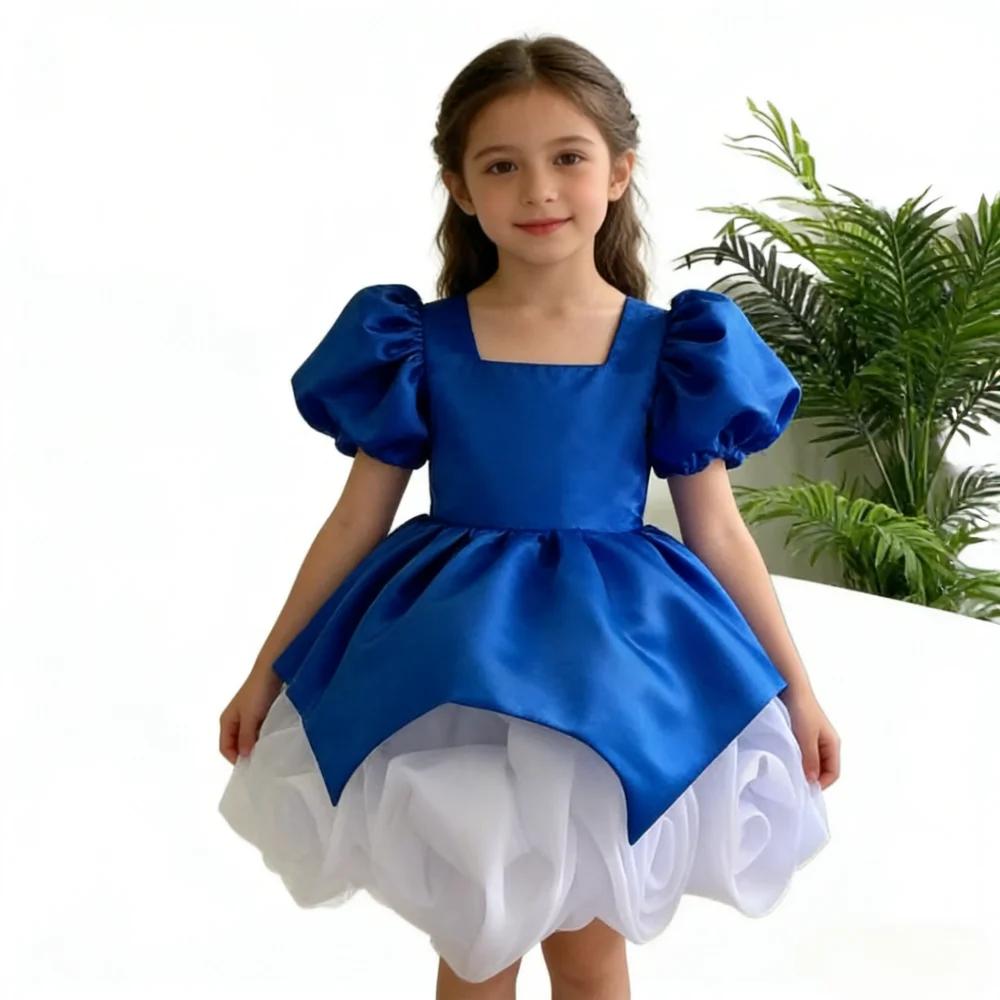 Robes florales 3D élégantes pour filles, tenue de réception pour le Nouvel An, costume d'anniversair