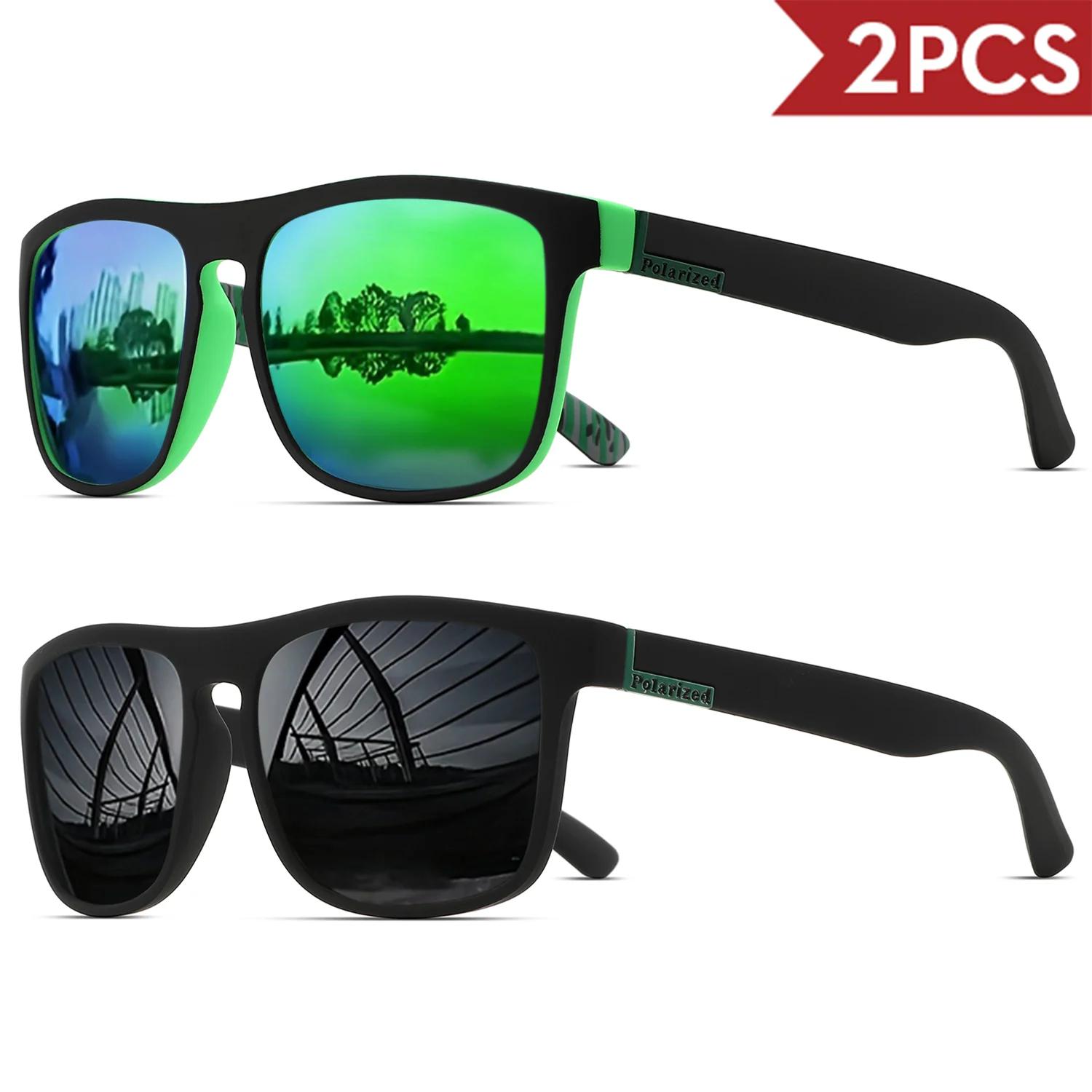 Lunettes de soleil de sport polarisées carrées classiques, monture PC légère UV400 pour la conduite,