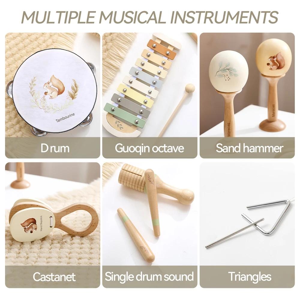 Instruments de musique Montessori musique bébé 0 12 mois jouets tambour Xylophone enfants début éduc