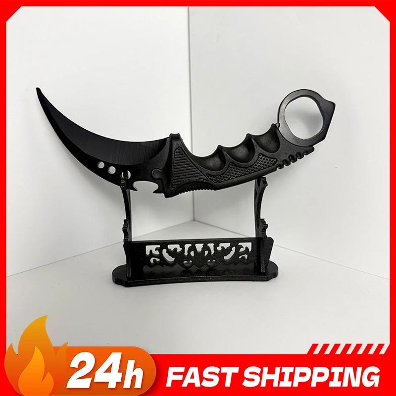 Couteau de nuit Talon de 18,8 cm, modèle en métal avec étui, pour entraînement extérieur, Karambit e