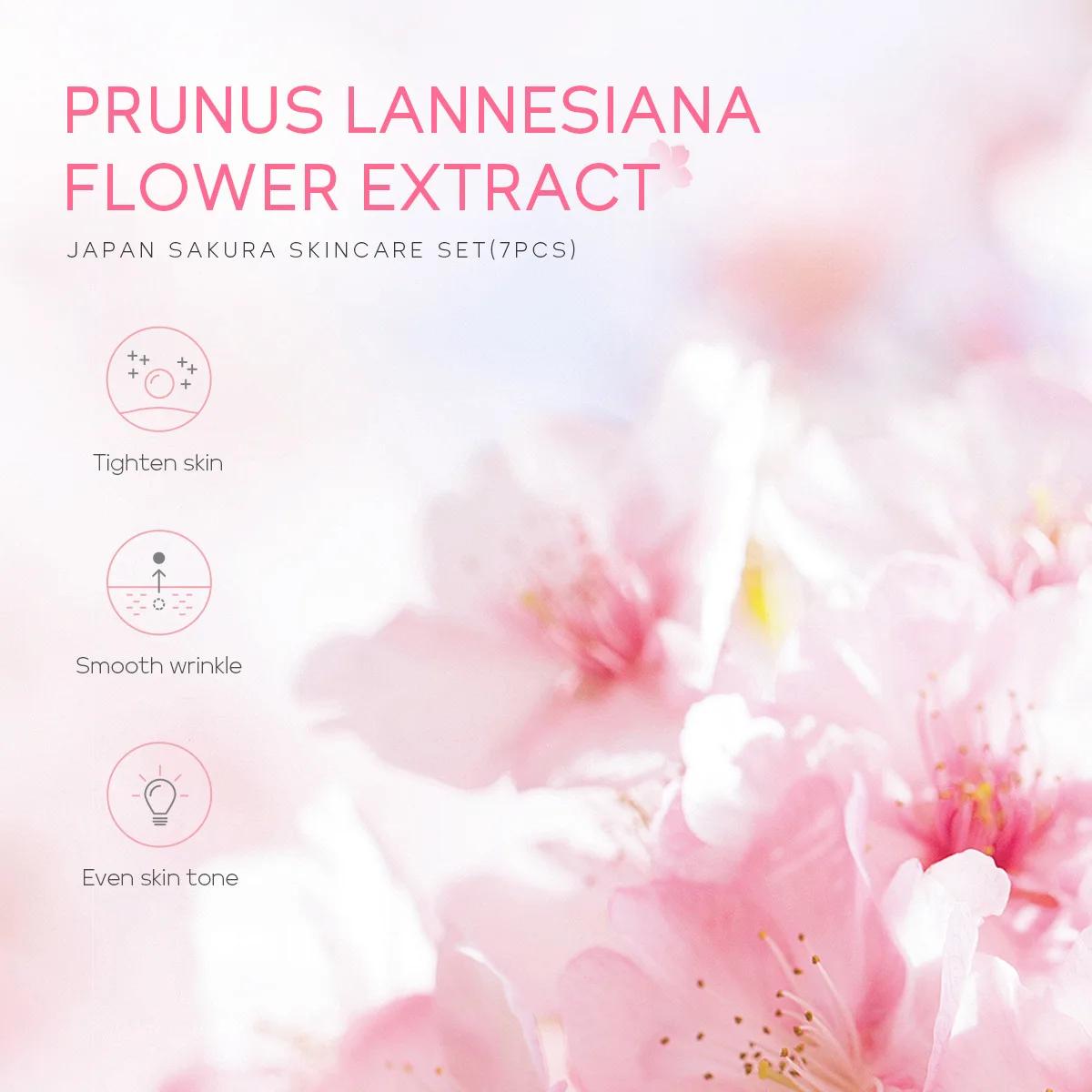LAIKOU 7 bouteilles d'escargot d'or 24K Sakura acide hyluronique vitamine C Nicotinamida sérum de my