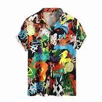 Chemises léopard à manches courtes pour hommes, vêtements hawaïens, mode imprimée en 3D, revers fin,
