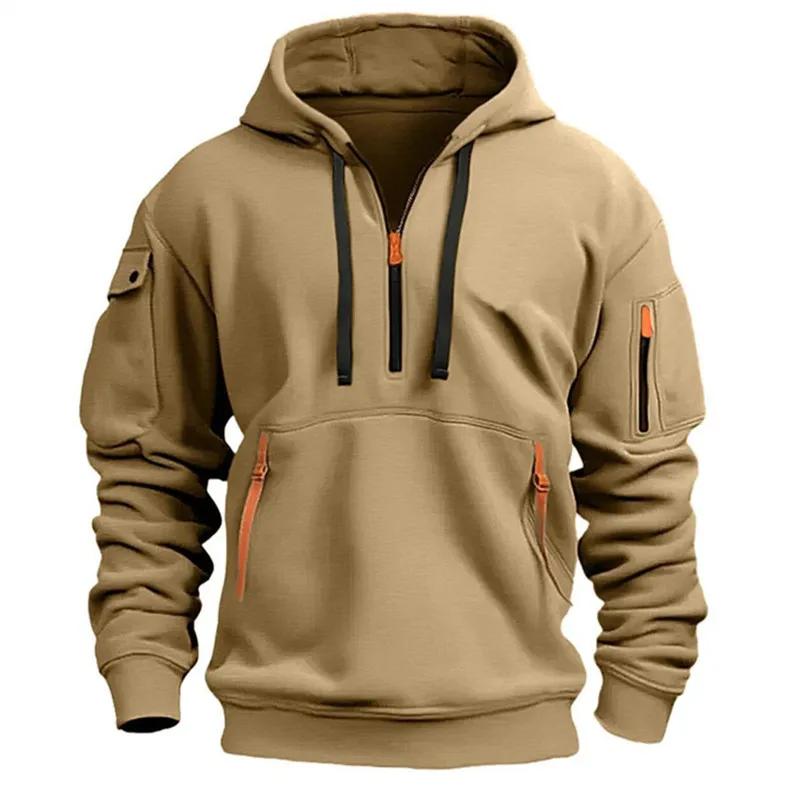 Sweat à capuche zippé multi-poches décontracté pour homme/femme, grande taille, coupe ample, pull te