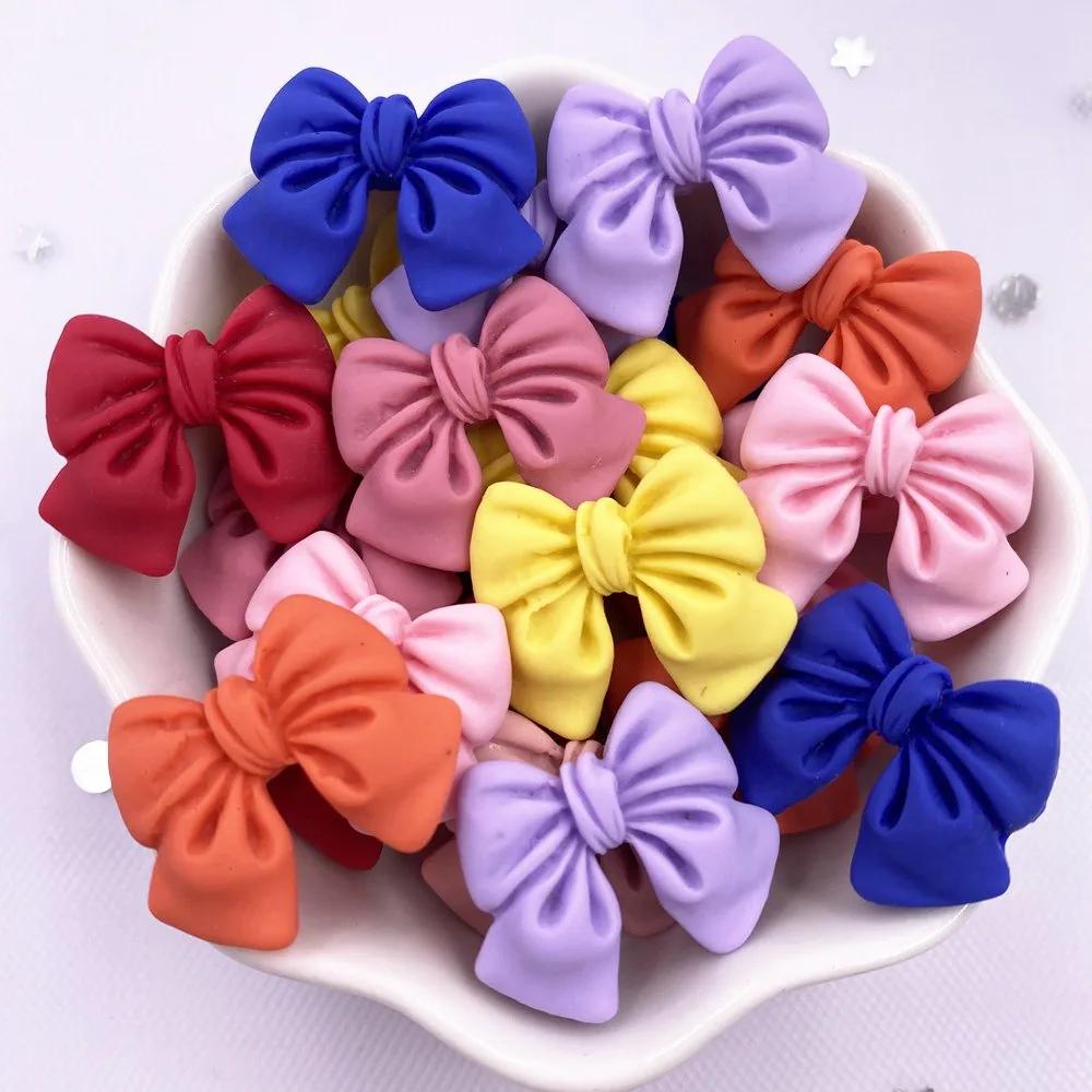 Figurines en résine colorée Kawaii, 20 pièces, nœud papillon de dessin animé, à dos plat, Scrapbook,