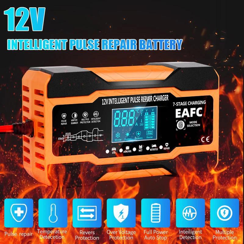 Chargeur de batterie intelligent 12V 24V 12a 10a, Charge rapide pour Batteries de voiture, Charge en