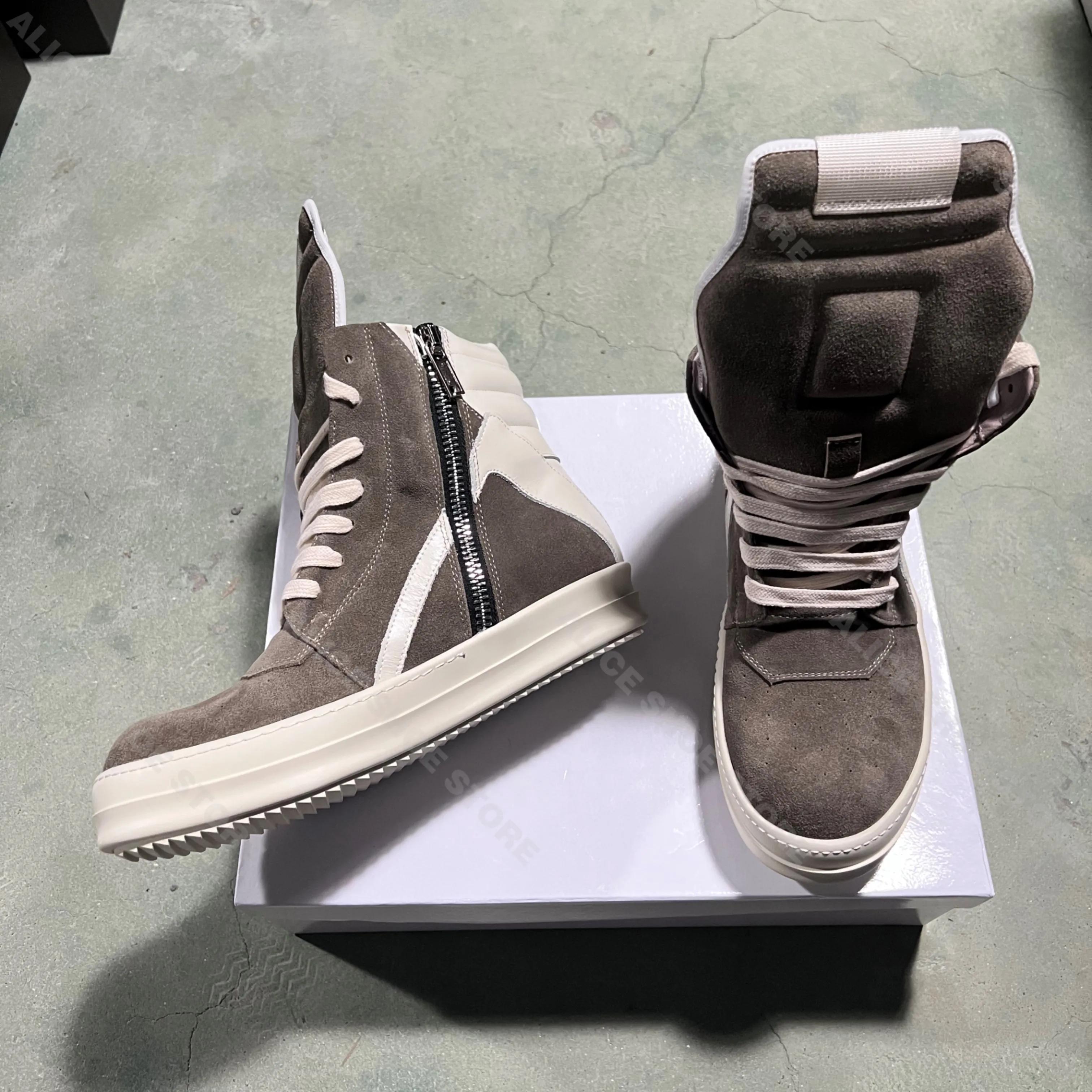 Marque décontracté hommes chaussure haut femmes Sneaker qualité marron Geobasket vache daim fermetur