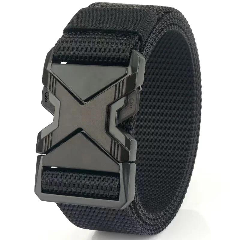 Ceinture à boucle en Nylon tressé pour hommes, légère et respirante, 125cm, pour les déplacements qu