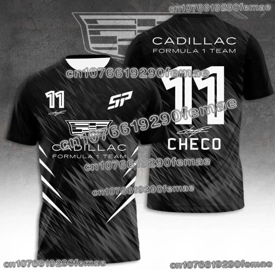 T-shirt pour homme de l'équipe Cadillac Racing avec impression 3D, chemise à manches courtes à sécha