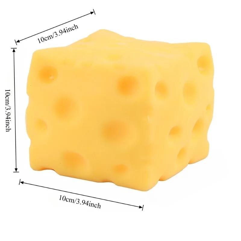 Jouet anti-stress géant en forme de cube de fromage, simulation de fromage extra-large, jouet sensor
