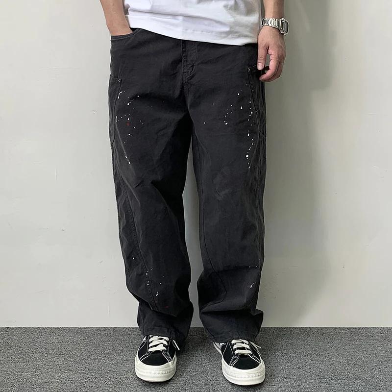 Pantalon cargo à pois pour hommes, streetwear japonais, pantalon baggy décontracté Harajuku, haute q