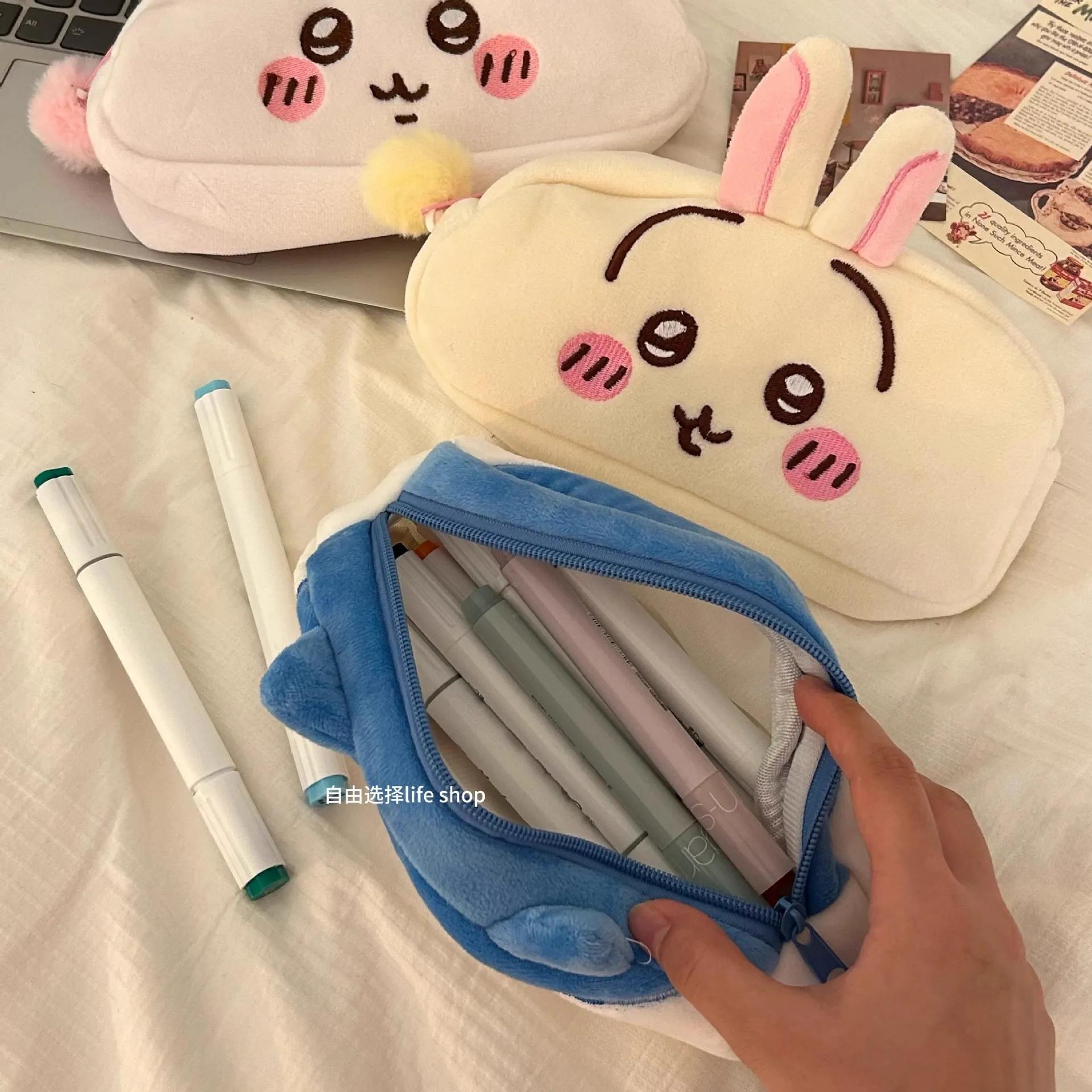 Chiikawa sac à crayons en peluche Hachiware Usagi sac à crayons japonais mignon sac de papeterie en 
