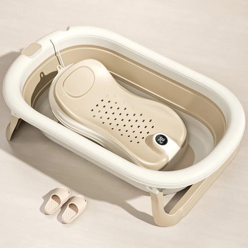 Support de bain pour bébé avec indicateur de température, support de bain antidérapant, siège de bai