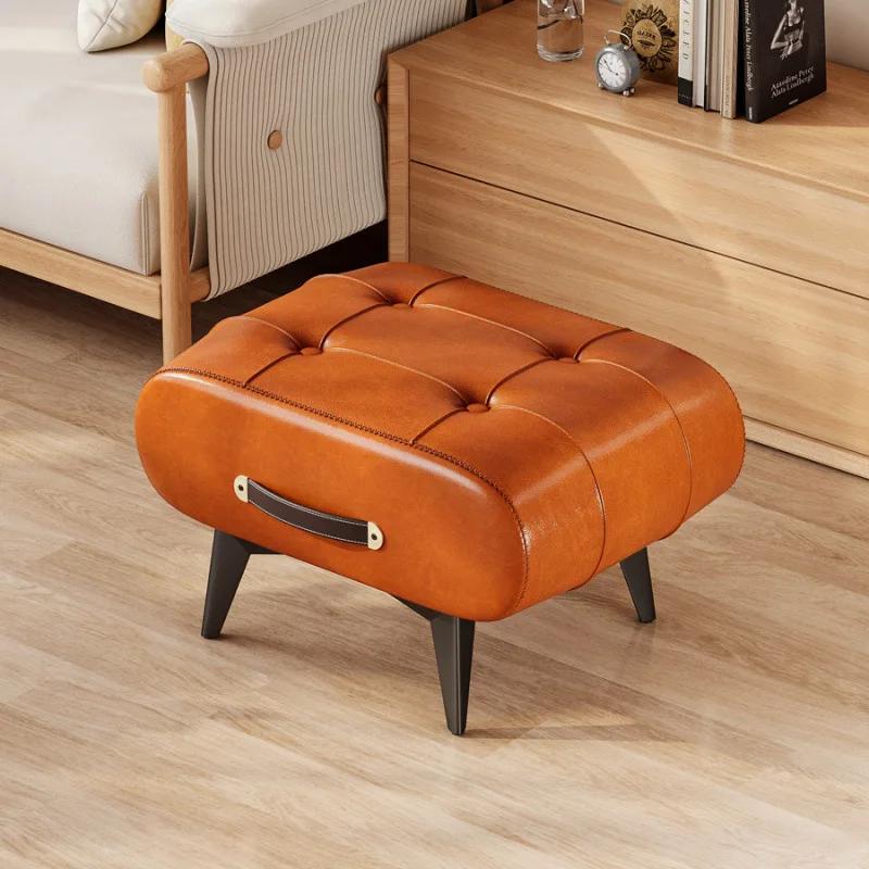 Petit tabouret haut de gamme de luxe léger, tabouret de canapé de table basse de salon, tabouret bas
