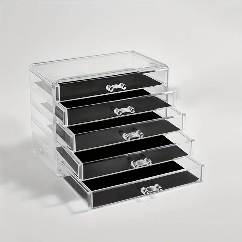 Tiroir acrylique transparent à 3/5 couches, organisateur de bureau pour bureau, porte-crayons, grand