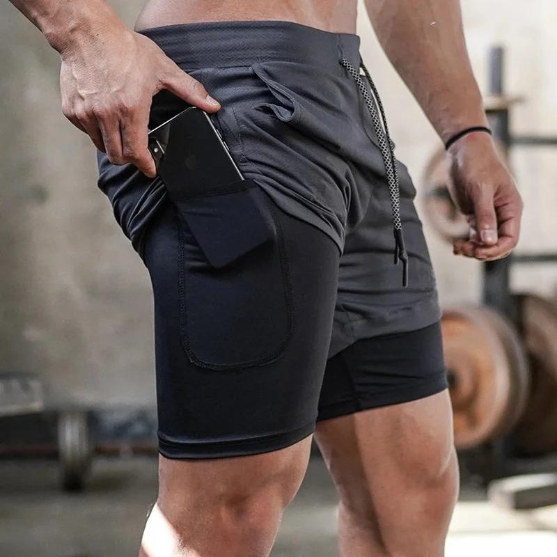 Short de course camouflage pour hommes, Short de sport 2 en 1, séchage rapide, entraînement, Fitness