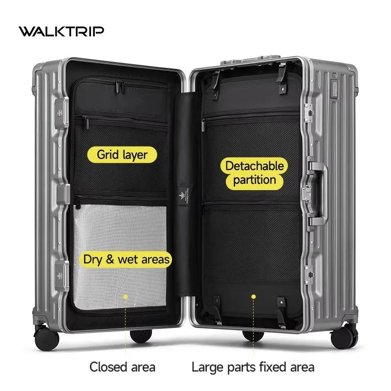 Valise de grande capacité avec cadre en aluminium, serrure TSA, matériau PC de haute qualité, valise