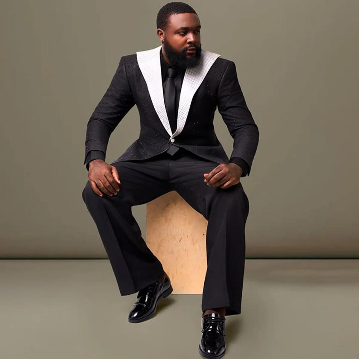 Costumes de mariage de luxe personnalisés pour hommes, ensembles 2 pièces, smokings de marié, blazer