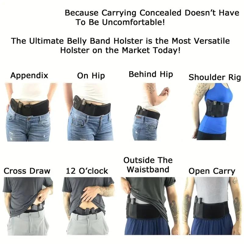 Ceinture de taille tactique pour hommes, pour transport dissimulé, étui pour pistolet de chasse/Fitn