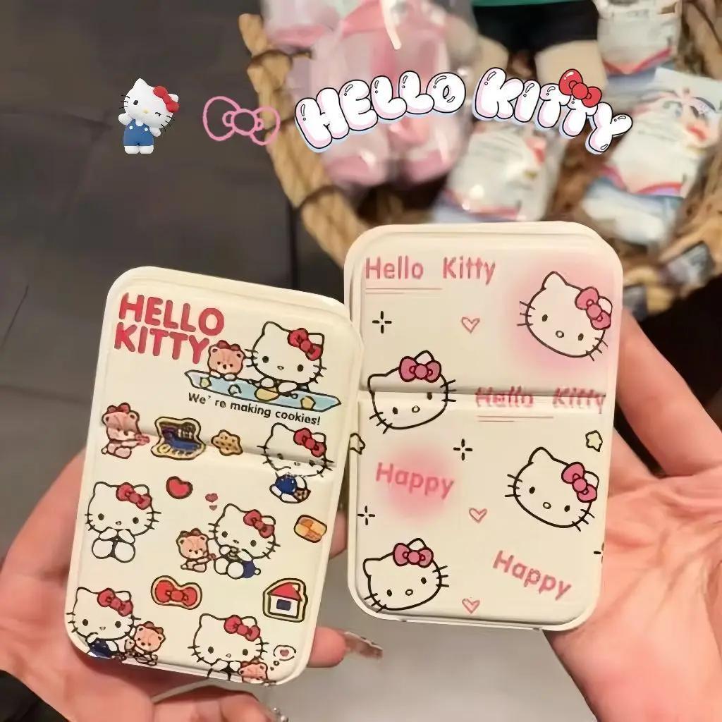 Miroir de maquillage portable Hello Kitty, mini miroir pliant, beau, mignon, petit miroir kawaii