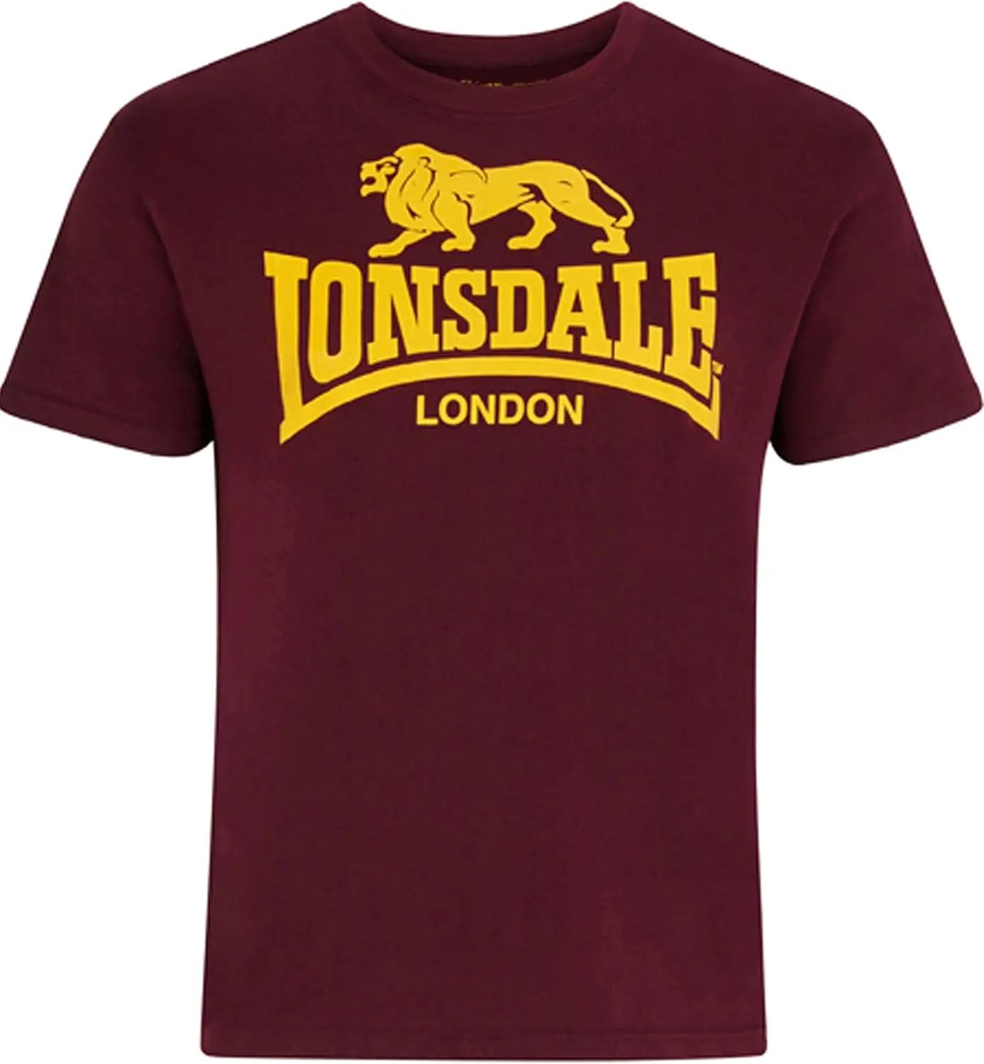 T-shirt classique à col rond avec logo Lion pour homme Lonsdale, coupe régulière