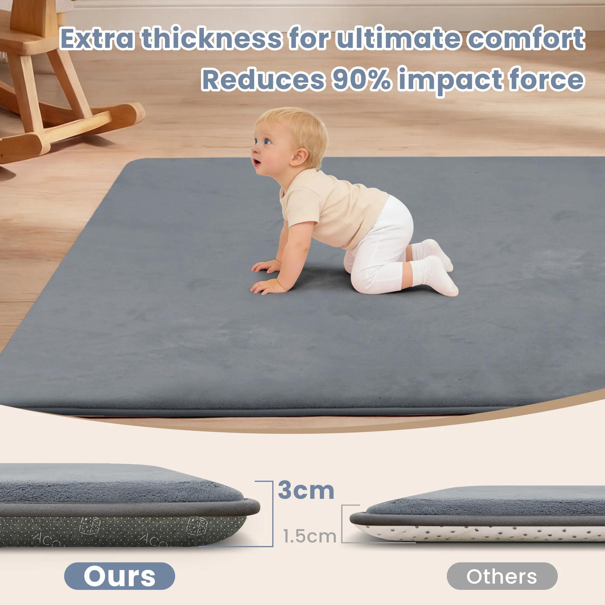 Tapis de jeu pour bébé de 2 cm d'épaisseur pour le temps sur le ventre, tapis en mousse à mémoire de