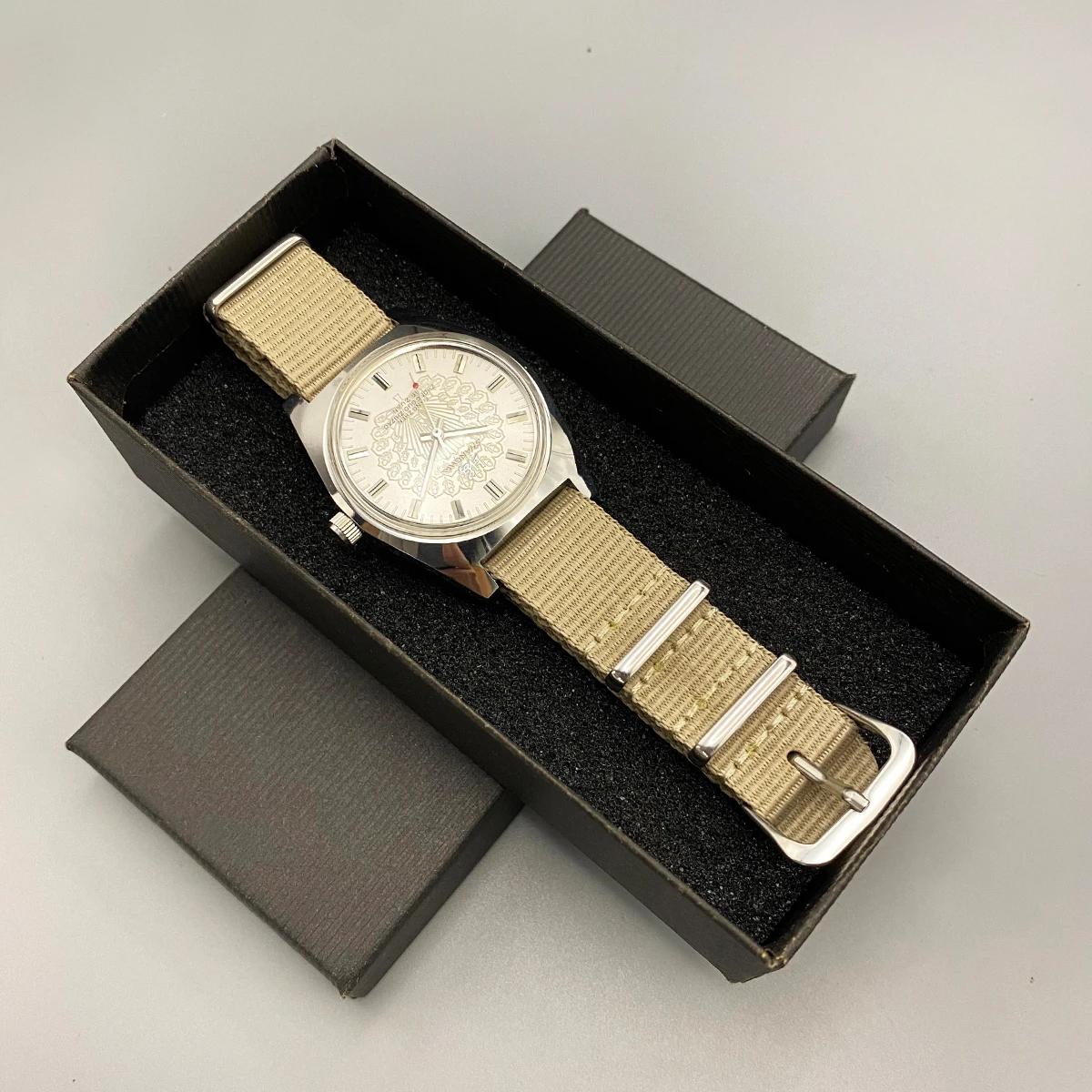 Shanghai 36MM montre mécanique à remontage manuel 7120-montre de conception Bauhaus étanche en acier