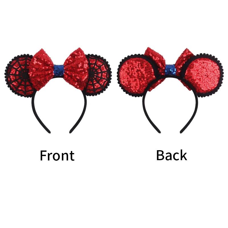 Serre-tête Disney 2026 avec oreilles de Mickey pour filles et femmes, avec sequins et nœud de 5 pouc