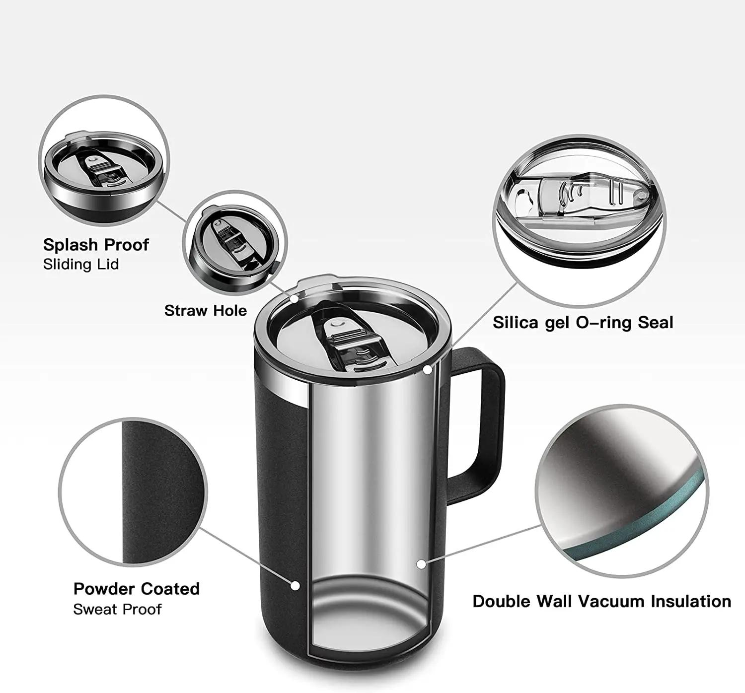 Tasse à café en acier inoxydable de 680ml, Thermos anti-fuite, flacon thermique de voyage sous vide,