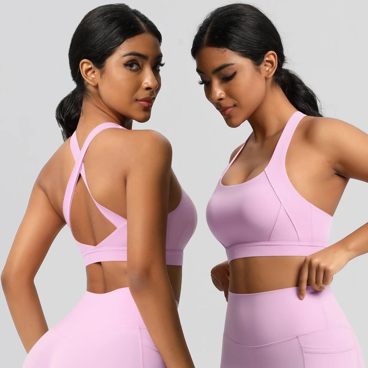 Femmes Fitness Yoga soutiens-gorge Sexy fronde beauté dos Fitness Push Up sport femmes sous-vêtement