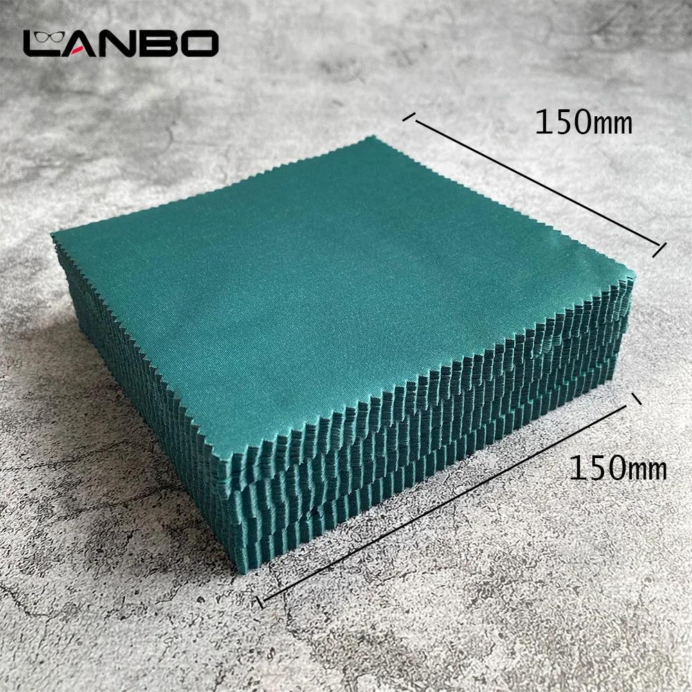 100 pièces 150x150MM vert lunettes nettoyant microfibre chiffon de nettoyage pour lentille téléphone