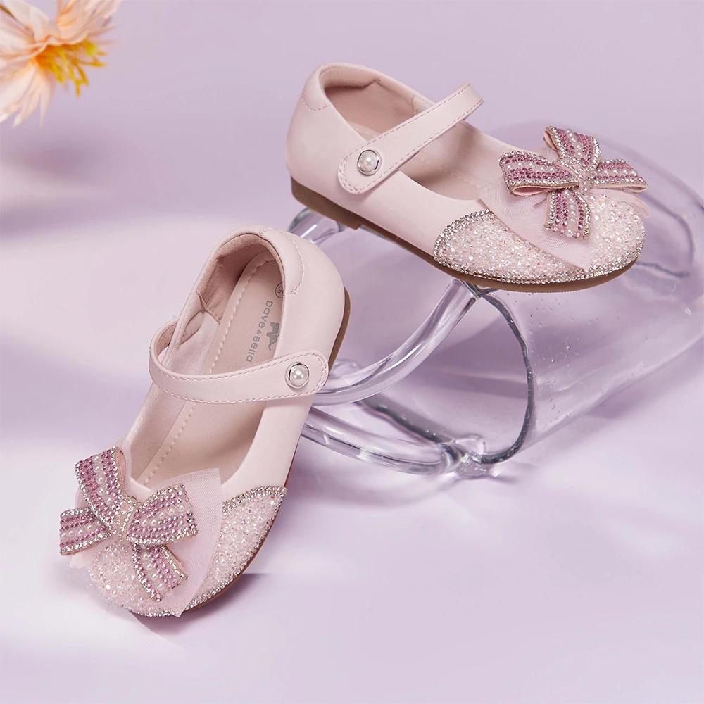 Dave Bella enfants chaussures en cuir automne printemps fille princesse chaussures anti-dérapant élé