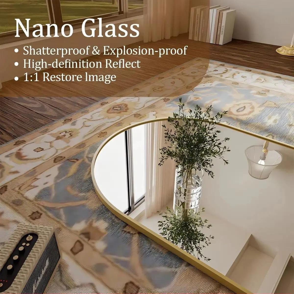 BEAUTYPEAK Miroir pleine longueur arqué, miroir de sol complet de 71 po x 26 po sur pied suspendu ou