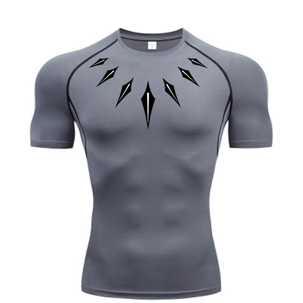 Anime hommes Compression chemise Fitness Sport course serré gymnase t-shirts athlétique entraînement