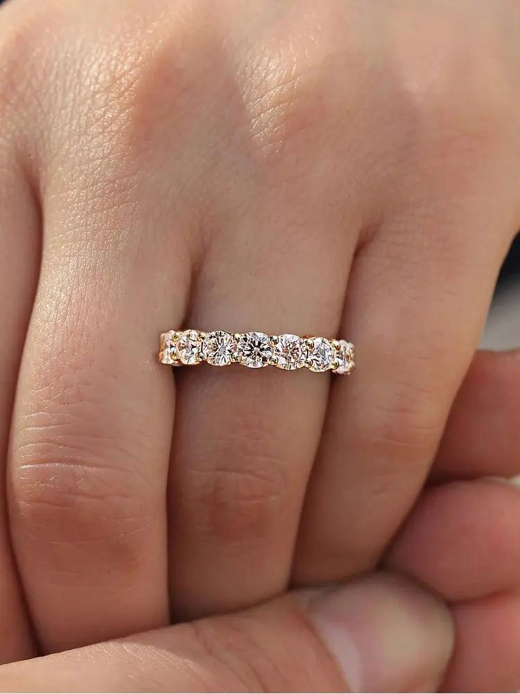 Bagues rondes en argent Sterling 925 et Zircon brillant pour femmes, magnifiques bagues de fiançaill