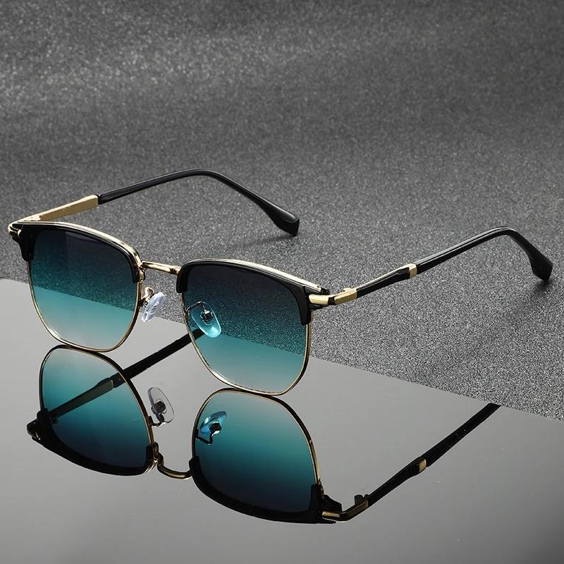 Lunettes de soleil carrées de luxe hommes femmes marque concepteur tendance alliage cadre lunettes d