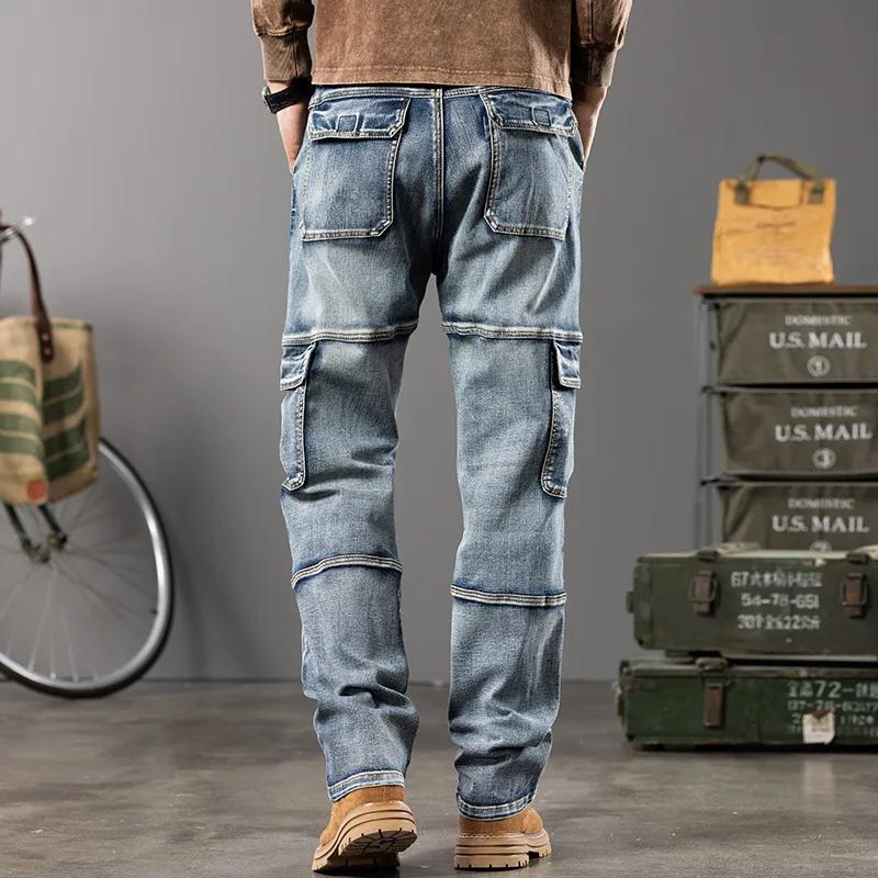 Automne nouveaux Styles en plein air hommes jambes larges jean vêtements de travail multi-poches pan