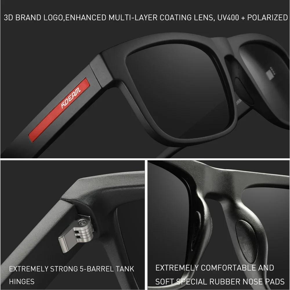 Nouvelles Lunettes de Soleil Polarisées KDEAM 2025 pour Hommes, Monture Blanche, Protection UV400, V