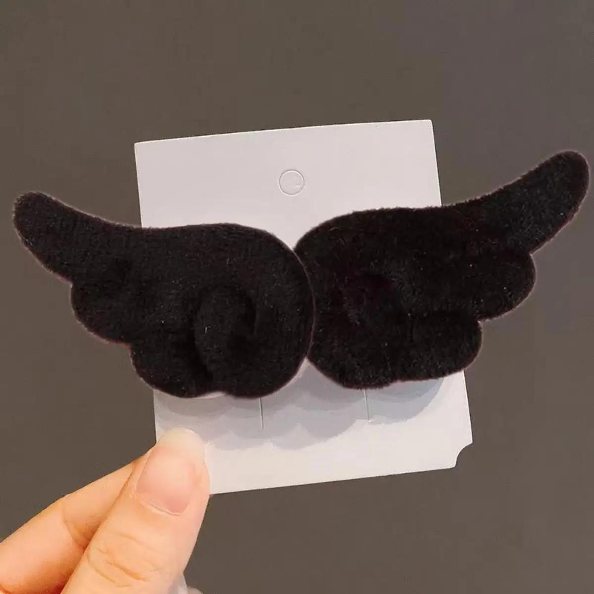 Pinces à cheveux en peluche aile d'ange pour fille, 2 pièces, épingle à cheveux mignonne, ornement S