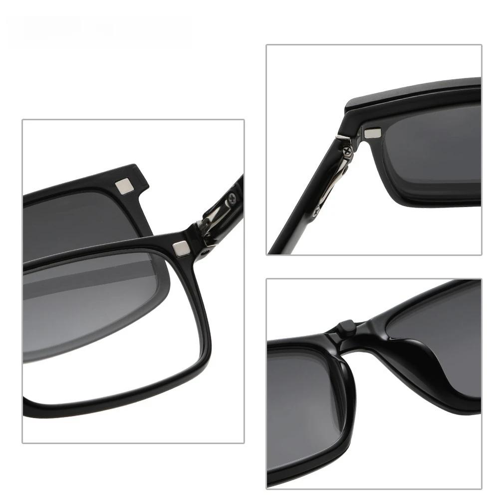 YIMARUILI mode TR90 magnétique polarisé lunettes à clipser pour femmes rétro carré optique Prescript