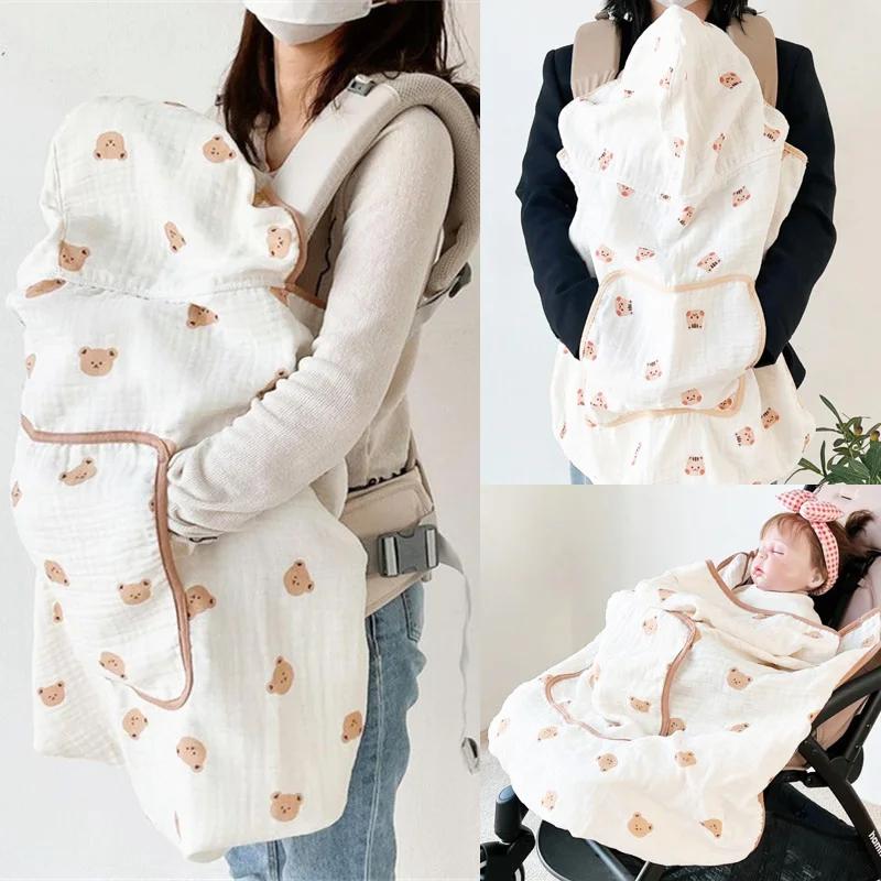Couverture de poussette en mousseline pour bébé, lange d'emmaillotage pour nouveau-né, couverture de