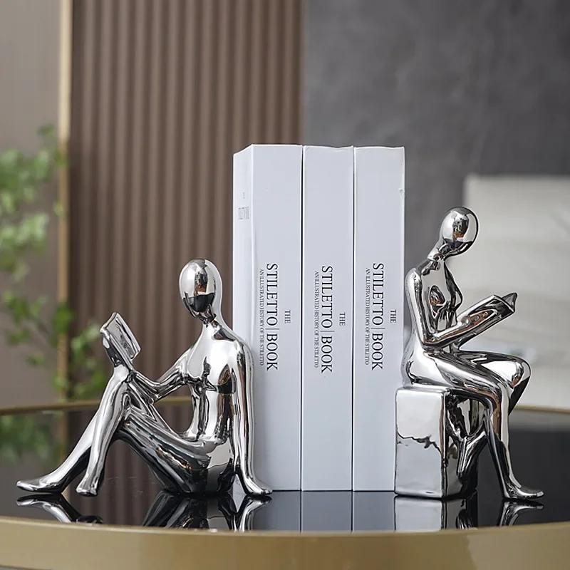 Moderne 1 ensemble/2 pièces en céramique fille Figure livre BlockBook étagère bouchon support serre-
