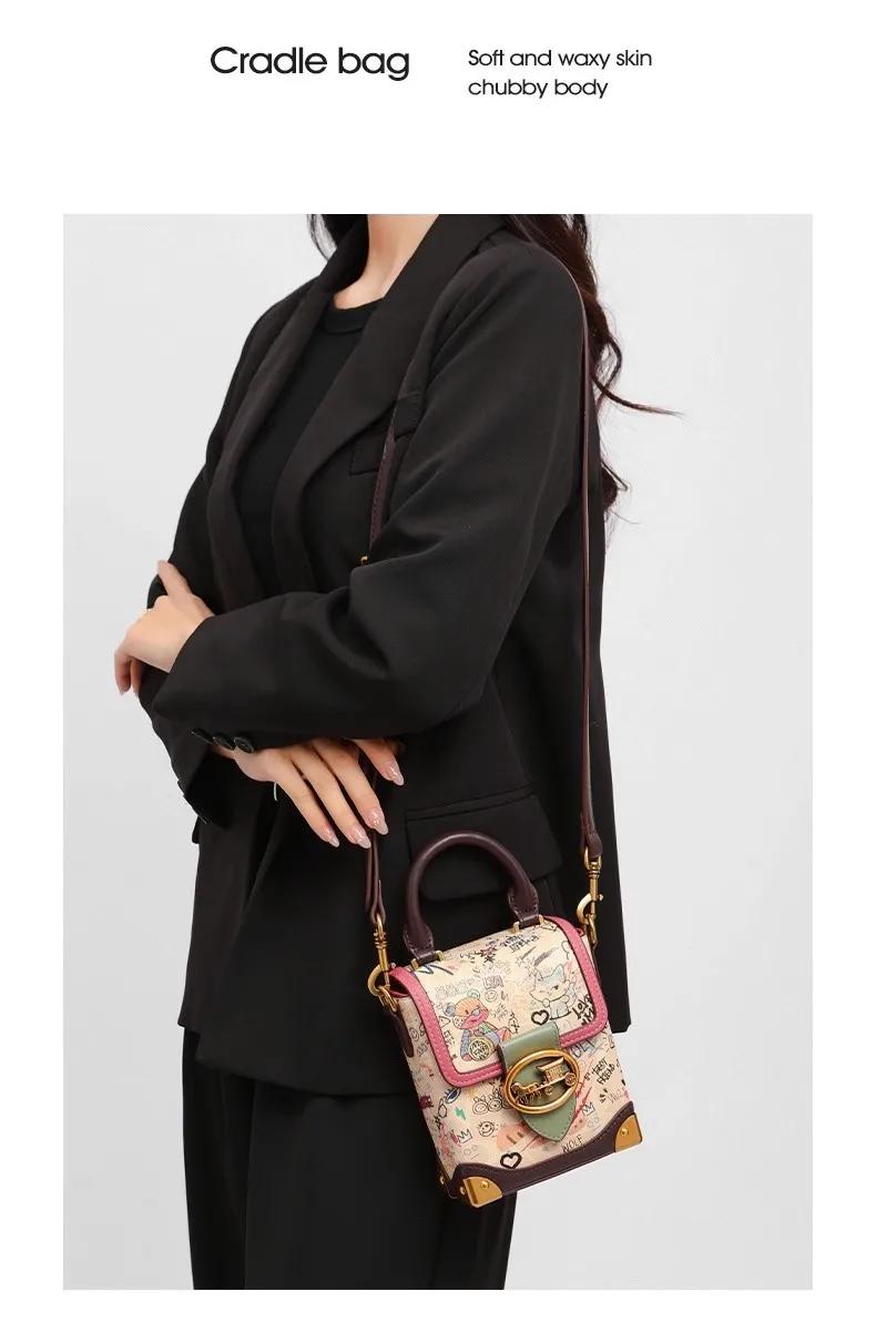 Nouvel Arrivage : Mini Sac Téléphone Ours Graffiti Cartoon – Sac Bandoulière Élégant pour Femme, Ten