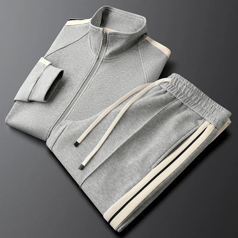 Costume unisexe à rayures latérales pour hommes et femmes, manteau de sport décontracté, pantalon de