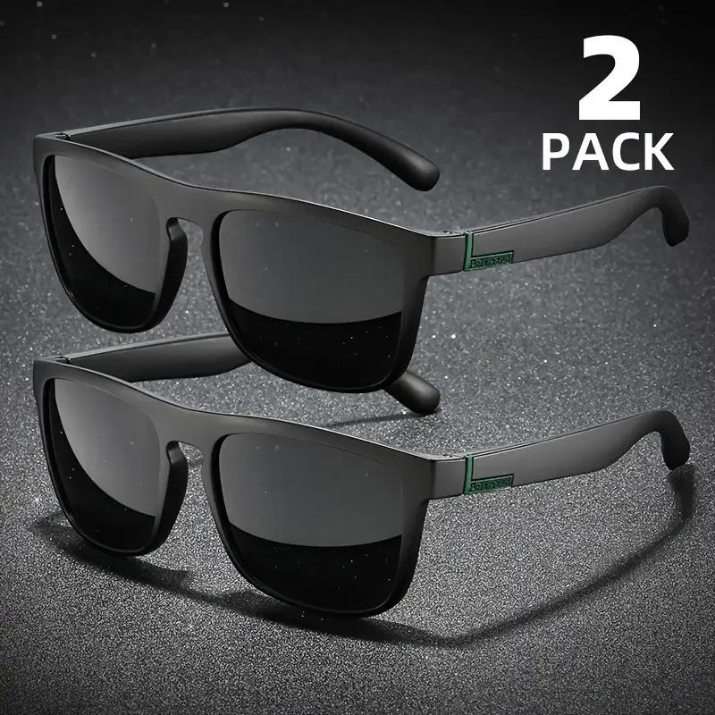 Lunettes de soleil carrées polarisées pour hommes et femmes, lunettes de soleil en plastique vintage