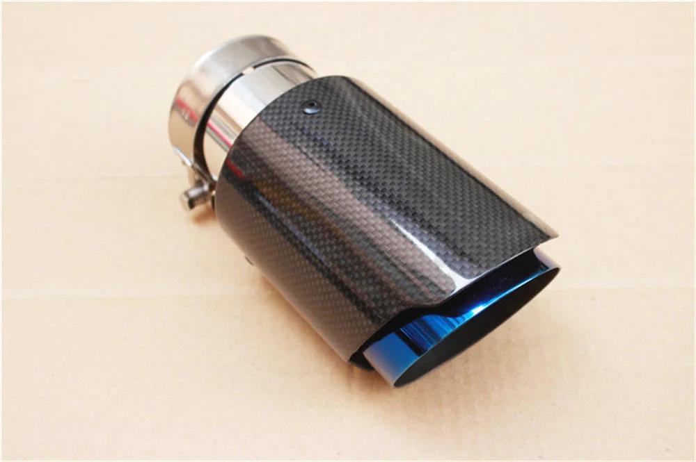 Embout de silencieux en fibre de carbone brillant pour voiture, système d'accès, silencieux de tuyau