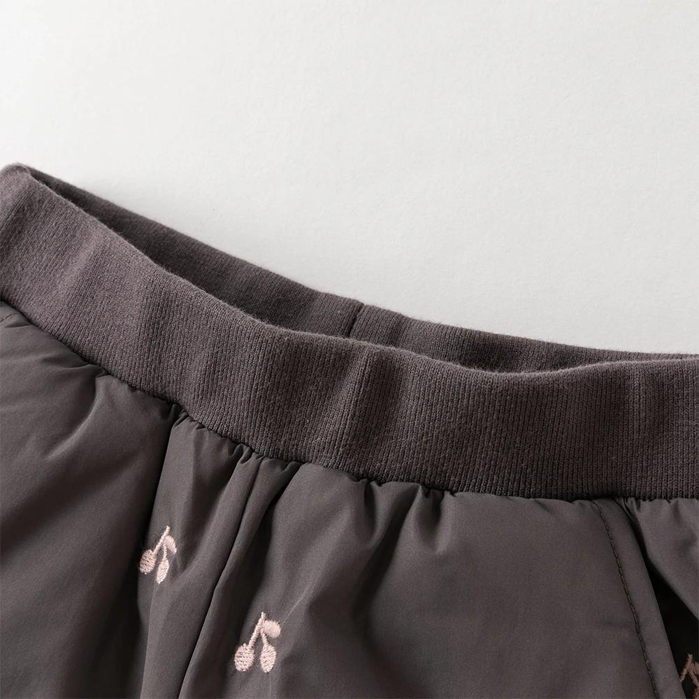 Dave Bella filles vers le bas pantalon automne hiver bébé taille élastique en peluche pantalon imper