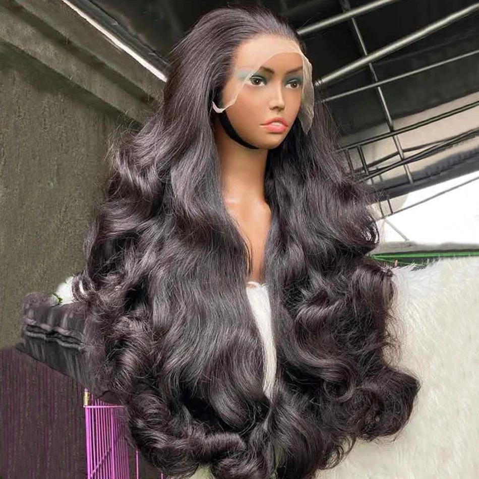 Perruque Lace Front Wig Body Wave Naturelle Sans Colle, Cheveux Humains, 13x6 HD, 13x4, 30-34 Pouces