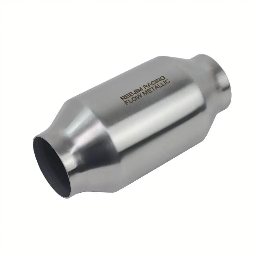 Convertisseur catalytique à haut débit 4" x 8" - Substrat métallique 200 cellules/cpsi - 2,5"/3" ent