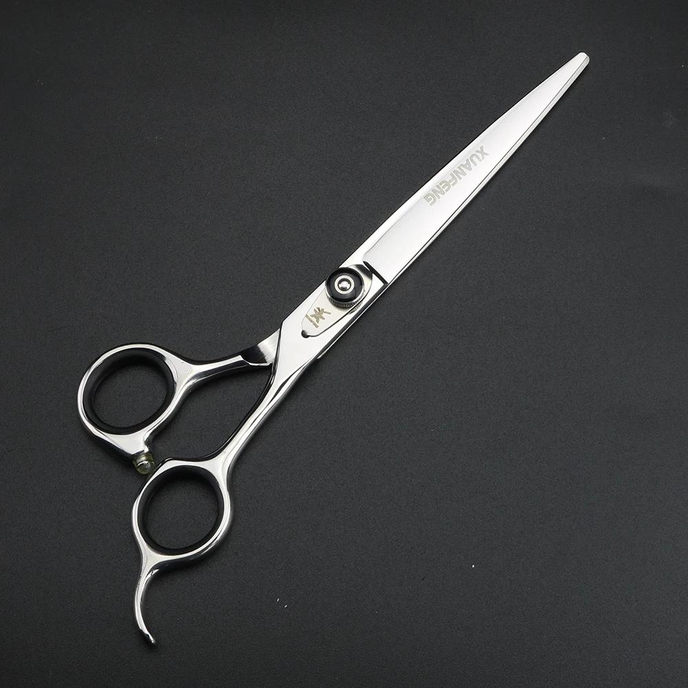 XUANFENG – ciseaux à cheveux de 7 pouces, ciseaux de coupe de barbier en acier 440C avec vis à tensi