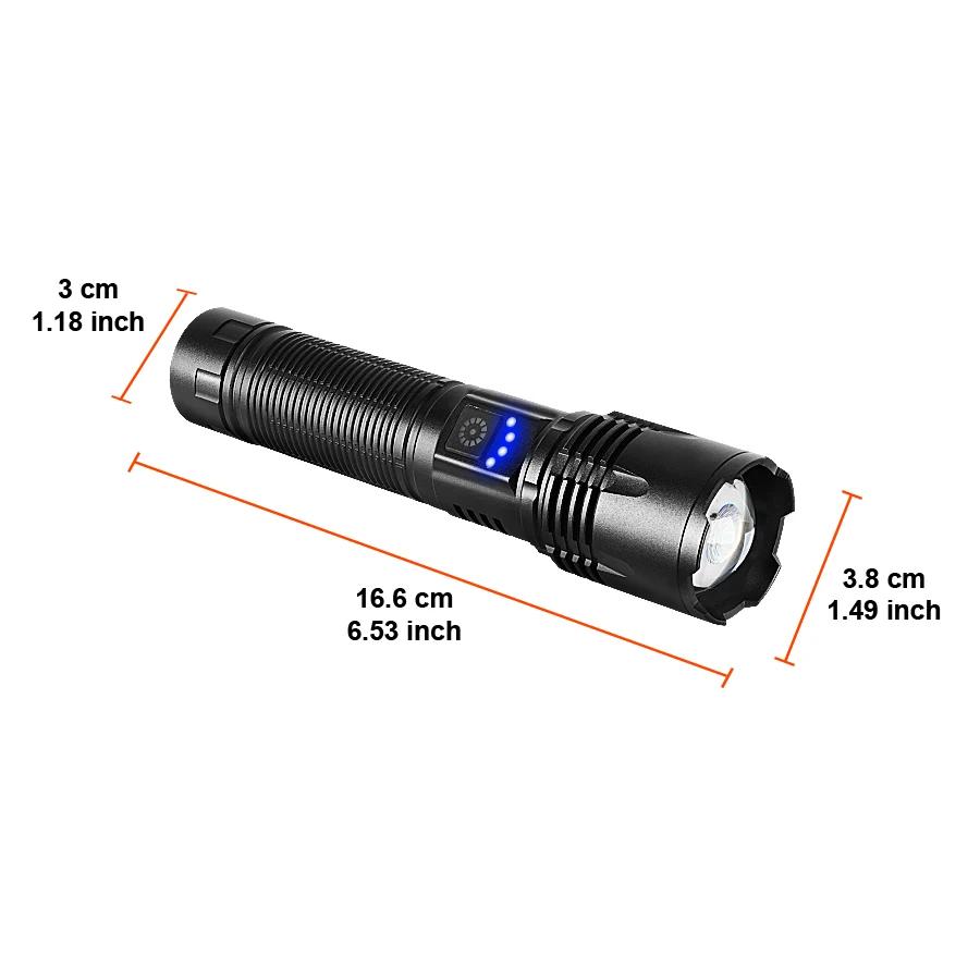 Lampe torche LED haute puissance 2026 9000000LM Lumière puissante Torche tactique Rechargeable Lampe